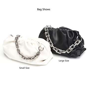 22.5 Inch Gorgeous Heavy Metal Bag Chain Purse Handle Shoulder Strap Replacement (Silver, Large)