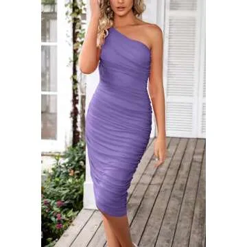 PRETTYGARDEN One Shoulder Bodycon Dress for Summer