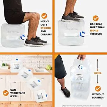 SurVivv Collapsible Water Container - BPA Free, Portable & Durable