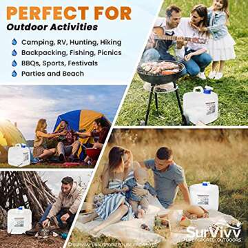 SurVivv Collapsible Water Container - BPA Free, Portable & Durable