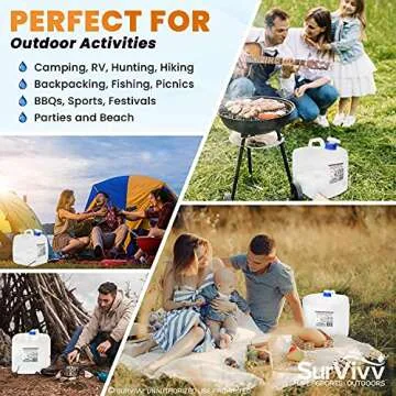 SurVivv Collapsible Water Container - BPA Free, Portable & Durable