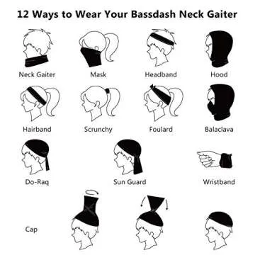 BASSDASH UPF 50+ Neck Gaiter for Sun Protection