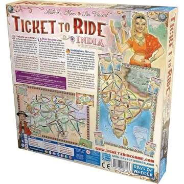 Ticket to Ride India + Switzerland Board Game EXPANSION - Expand Your Railway Adventures! Fun Family Game for Kids & Adults, Ages 8+, 2-4 Players, 30-60 Minute Playtime, Made by Days of Wonder