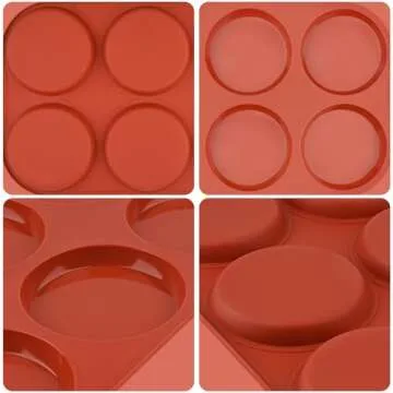 JOERSH Silicone Egg Mold for Breakfast Sandwiches 4" Jumbo Size Muffin Top Pan, Non-Stick Round Silicone Molds for Baking Hamburger Bun, Eggs and More