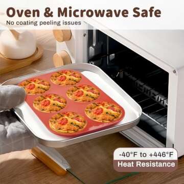 JOERSH Silicone Egg Mold for Breakfast Sandwiches 4" Jumbo Size Muffin Top Pan, Non-Stick Round Silicone Molds for Baking Hamburger Bun, Eggs and More