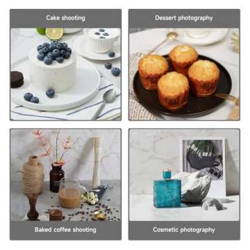 BEIYANG 2 PCS Photo Backdrop Boards with 2 PCS Brackets for Flat Lay or Food Photography Background