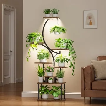 BACEKOLL Plant Stand with Grow Lights, 62" Tall