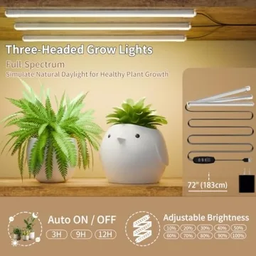 BACEKOLL Plant Stand with Grow Lights, 62" Tall