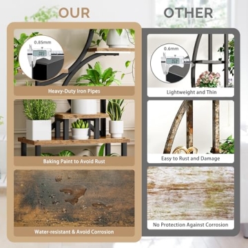 BACEKOLL Plant Stand with Grow Lights, 62" Tall