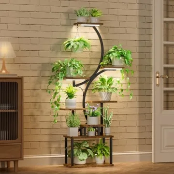 BACEKOLL Plant Stand with Grow Lights, 62" Tall