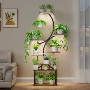 BACEKOLL Plant Stand with Grow Lights, 62" Tall