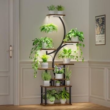 BACEKOLL Plant Stand with Grow Lights, 62" Tall
