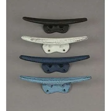 Vibrant Nautical Boat Cleat Hooks Set for Coastal Decor