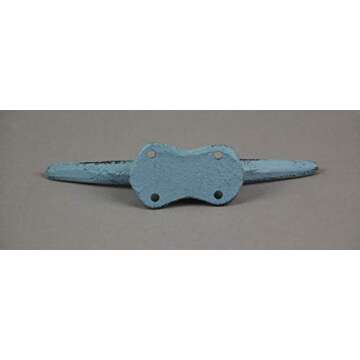 Zeckos Vibrant Set of 4 Colorful Cast Iron Nautical Boat Cleat Wall Hooks and Drawer Pulls for Coastal Home Decor Enhancement - 5.75 Inches Long - Set Sail with Style