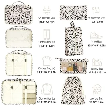 Hatisan 8-Piece Leopard Packing Cubes Travel Organizer Set