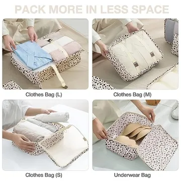 Hatisan 8-Piece Leopard Packing Cubes Travel Organizer Set