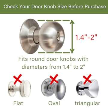 Heart of Tafiti Child Proof Door Knob Covers, Toddler Door Locks, Baby Proof Safety Locks for Doors, 4 Pack/White