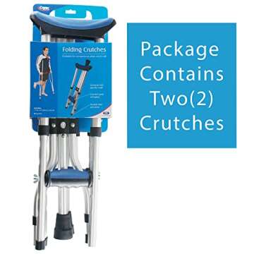 Carex Folding Aluminum Under Arm Crutches - Lightweight Crutches for All Ages, 4'11" to 6'1"