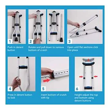 Carex Folding Aluminum Crutches for All Heights
