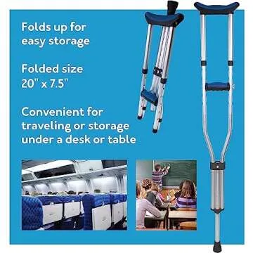 Carex Folding Aluminum Crutches for All Heights
