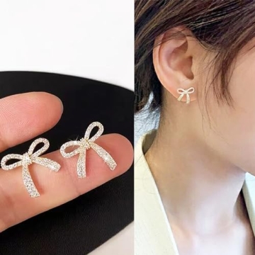 Elegant Gold Bow Dangle Earrings for Special Occasions