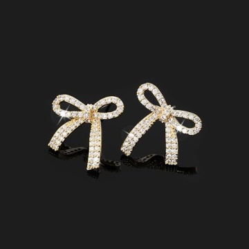 Elegant Gold Bow Dangle Earrings for Special Occasions