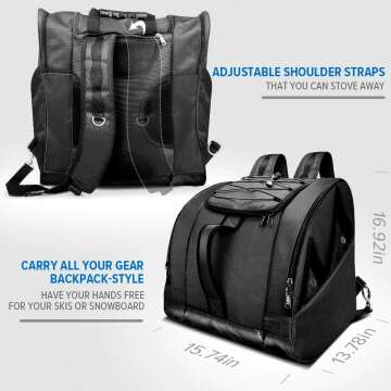 Ski & Snowboard Boot Bag - Waterproof & Travel-Savvy