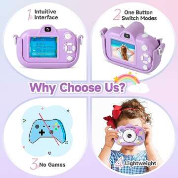 Kids Camera Toddler Toys for Girls Boys, YEEHAO 32MP Dual Lens Digital Camera for 3 4 5 6 7 8 9 Year...