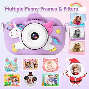 Kids Camera Toddler Toys for Girls Boys, YEEHAO 32MP Dual Lens Digital Camera for 3 4 5 6 7 8 9 Year Old Girl Christmas Birthday Gifts, 1080P Selfie Video Camera for Kids with 32GB SD Card