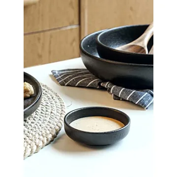 YJR Ceramic Japanese Dipping Bowls Set with Stand - Elegant & Durable