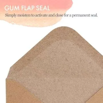 Gift Card Envelopes - 100-Count Mini Envelopes, Kraft Paper Business Card Envelopes, Bulk Tiny Envelope Pockets for Small Note Cards, Brown, 4 x 2.7 Inches
