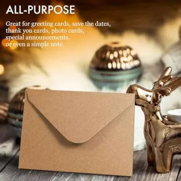 Gift Card Envelopes - 100-Count Mini Envelopes, Kraft Paper Business Card Envelopes, Bulk Tiny Envelope Pockets for Small Note Cards, Brown, 4 x 2.7 Inches