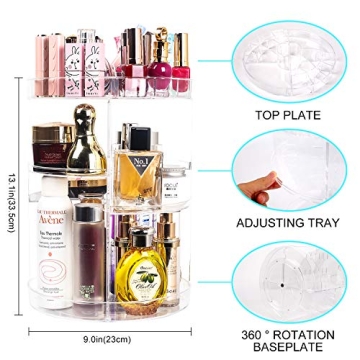 Sanipoe 360 Degree Rotating Makeup Organizer with Storage