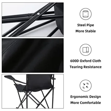 YSSOA Portable Folding Camping Chair Lightweight Durable Comfort