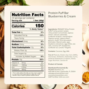 ProMix Protein Puff Bars High Protein Low Sugar Snack