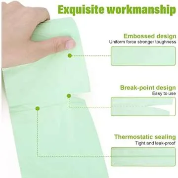 1.2 Gallon Small Trash bags Mini Bathroom Garbage Bags Fit 4.5 Liter Trash-Can-Liners for Bathroom Kitchen Office (150 Counts,Green)