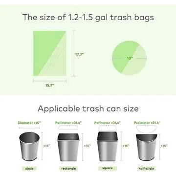 1.2 Gallon Small Trash bags Mini Bathroom Garbage Bags Fit 4.5 Liter Trash-Can-Liners for Bathroom Kitchen Office (150 Counts,Green)