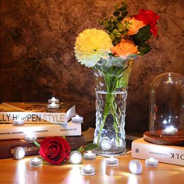 HL Submersible LED Light,White Small LED Light,100 Hours Waterproof Flameless Led Lights Battery Pow...