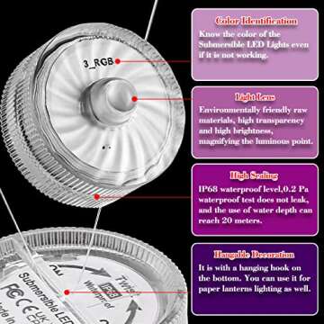 HL Submersible LED Light,White Small LED Light,100 Hours Waterproof Flameless Led Lights Battery Powered for Wedding Home Vase Festival Party Decoration 12pcs (Built-in 24 Batteries)