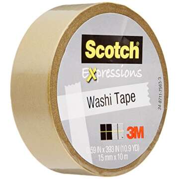 Scotch Expressions Washi Tape, 0.59 x 393 Inches, Gold (MMMC314GLD)