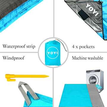 YOYI YOYI Sandproof Beach Blanket Waterproof Outdoor Mat