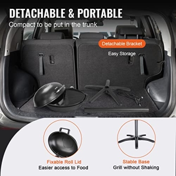 VEVOR Electric Grill 1800W Portable BBQ for Outdoor Cooking