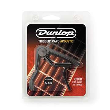 Jim Dunlop Acoustic Trigger Curved Black Guitar Capo for Optimal Performance