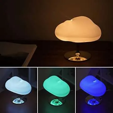 BEKIKAIPING Cloud Shaped Humidifier Essential Oil Diffuser Colorful LED Table Lamp Cool Mist Maker Fogger Cloud Ultrasonic Large Capacity Home or Hotel Bedroom Night Light WHITE