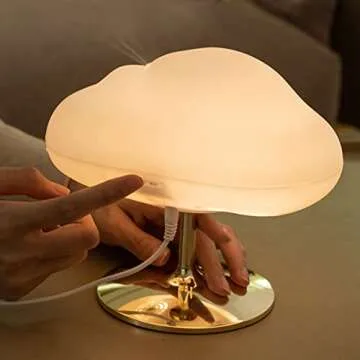 BEKIKAIPING Cloud Shaped Humidifier Essential Oil Diffuser Colorful LED Table Lamp Cool Mist Maker Fogger Cloud Ultrasonic Large Capacity Home or Hotel Bedroom Night Light WHITE