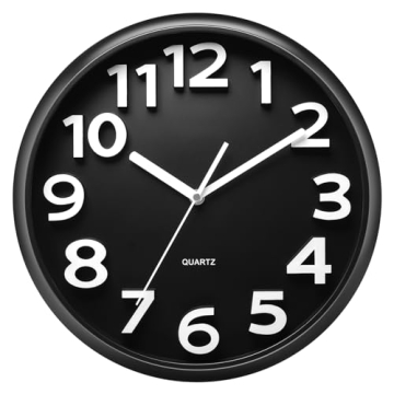 Plumeet 13" Large 3D Silent Wall Clock - Modern Battery Operated Decor