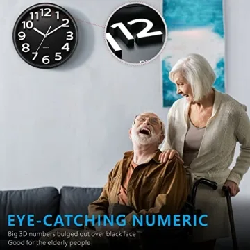 Plumeet 13" Silent Wall Clock - Modern 3D Design