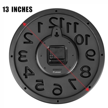 Plumeet 13" Silent Wall Clock - Modern 3D Design