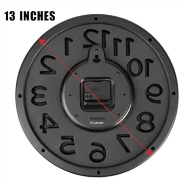Plumeet 13" Silent Wall Clock - Modern 3D Design