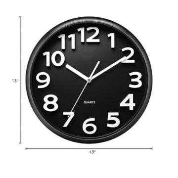 Plumeet 13" Silent Wall Clock - Modern 3D Design